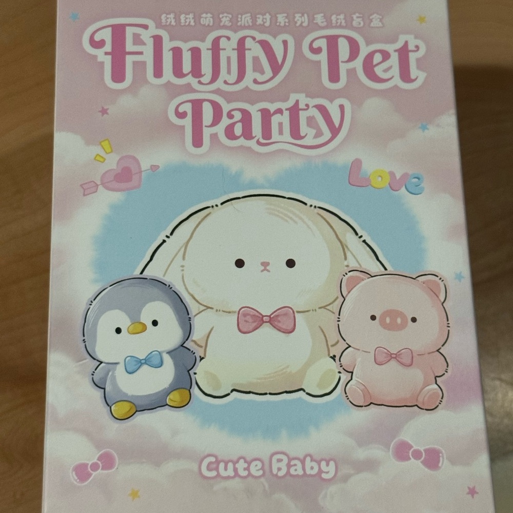 Source Unknown Fluffy Pet Party Plush Trio - Pink, Cream, Blue